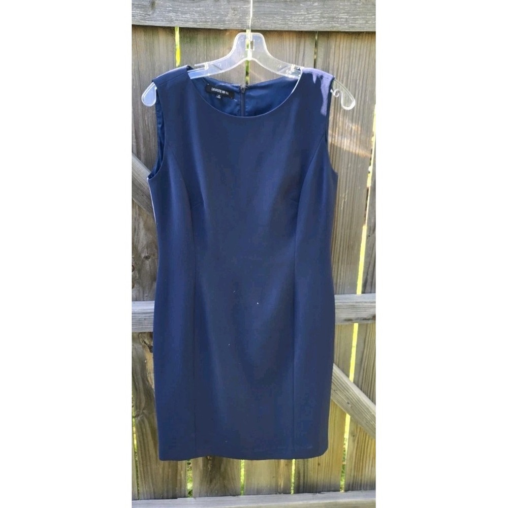 Lafayette 148 New York Navy Blue Sheath Dress Size 4
